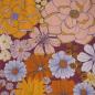 Preview: Viskose Druck Retro Blütenmischung violett gelb orange